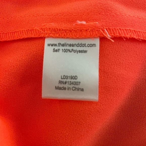 Line & Dot Neon Orange Shoulder Tie Lennon Dress - Picture 12 of 15